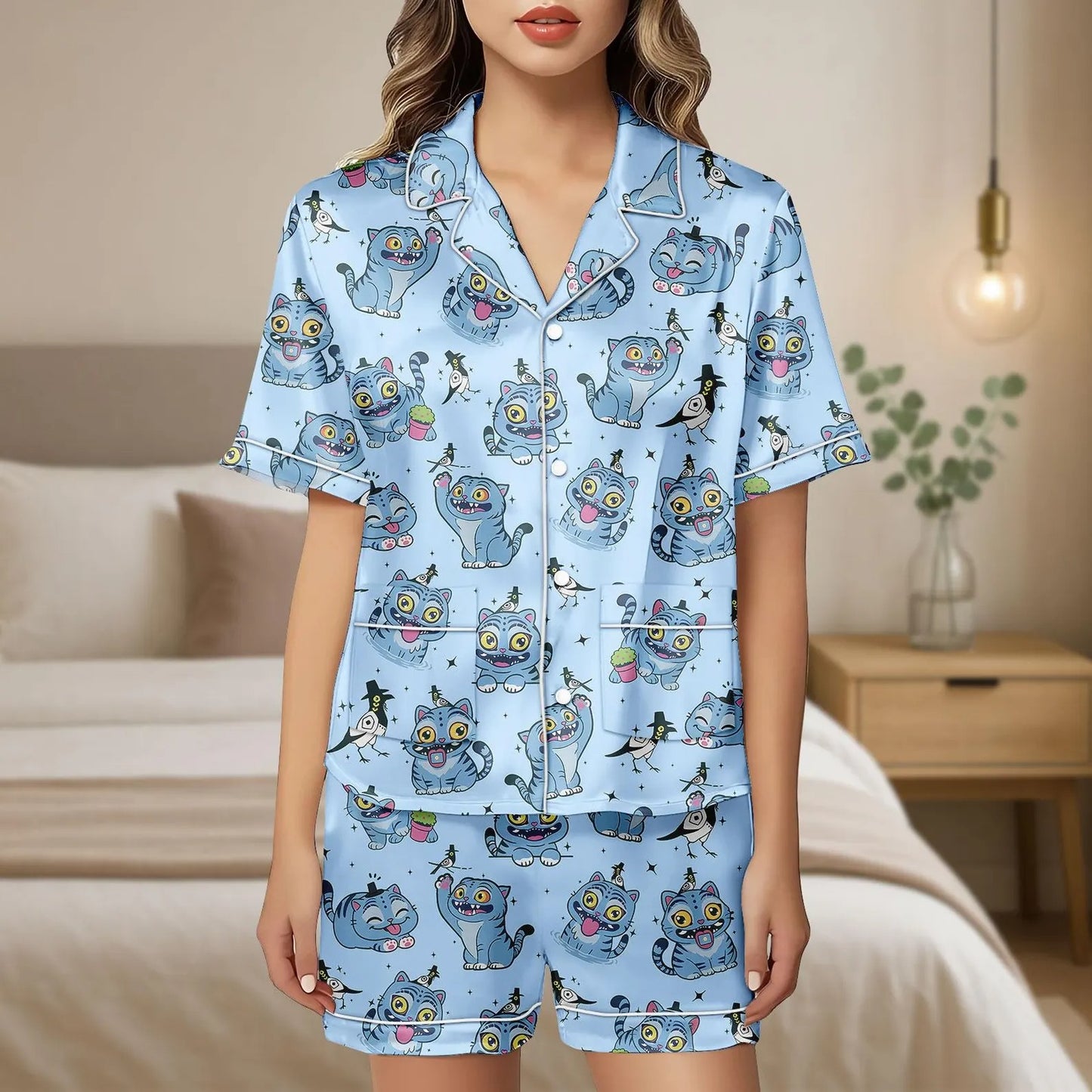 HomePJs™ Kpop Tiger Demon Hunters Silky Satin Pajama Set