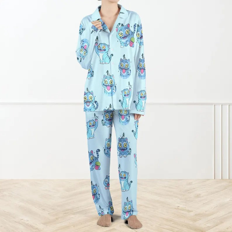 HomePJs™ Kpop Tiger Demon Hunters Silky Satin Pajama Set